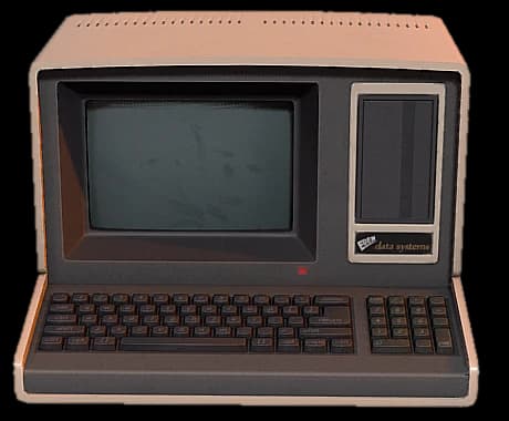 Heathkit H89 all-in-one computer: cream case, built-in monitor and keyboard, floppy drive on the right, screen off